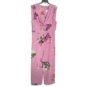 ASOS Vibrant Pink Floral Print Jumpsuit sz 8